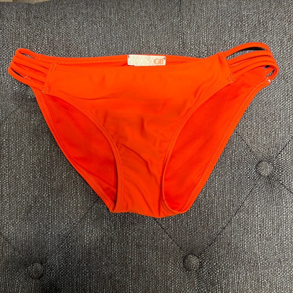 Brand new bright orange dark coral GB Gianni Bini Bikini bottom size small NWT